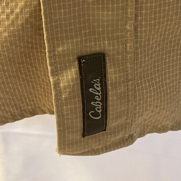 Cabela's Men Button Down Tan Short Sleeves Pocket Front Shirt Size Medium #56835 - Picture 4 of 7